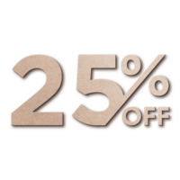 25 Percent Discount Offers Tag with Card Board Style Design png