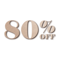 80 Percent Discount Offers Tag with Card Board Style Design png