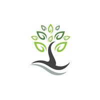 Logos of green Tree leaf ecology vector