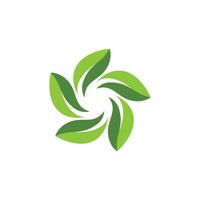 logotipos de la ecología de la hoja del árbol verde vector