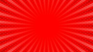 Red sun rays retro with paper texture background. Abstract burst sun rays pattern design. Vector illustration