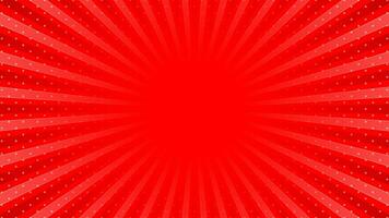 Red sun rays retro with paper texture background. Abstract burst sun rays pattern design. Vector illustration