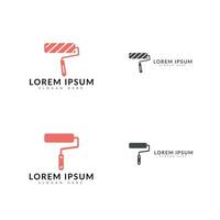 Vector red and black paint brushes logo template