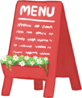 Menu sign red isolated png