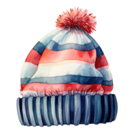 AI generated Winter Beanie For Christmas Event. Watercolor Style. AI Generated png