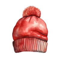 AI generated Winter Beanie For Christmas Event. Watercolor Style. AI Generated png