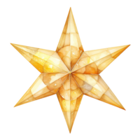 AI generated Golden Star Decoratios For Christmas Event. Watercolor Style. AI Generated png