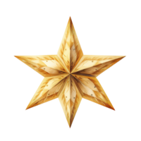 ai generiert golden Star Dekorationen zum Weihnachten Fall. Aquarell Stil. ai generiert png