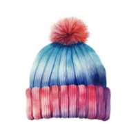 AI generated Winter Beanie For Christmas Event. Watercolor Style. AI Generated png