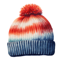 AI generated Winter Beanie For Christmas Event. Watercolor Style. AI Generated png