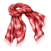 ai genererad röd scarf för jul händelse. vattenfärg stil. ai genererad png