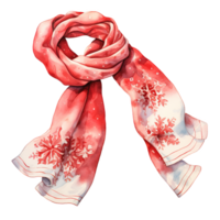 ai genererad röd scarf för jul händelse. vattenfärg stil. ai genererad png