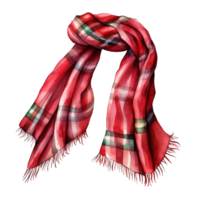 ai genererad röd scarf för jul händelse. vattenfärg stil. ai genererad png