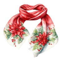 AI generated Red Scarf For Christmas Event. Watercolor Style. AI Generated png