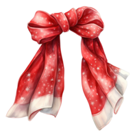 AI generated Red Scarf For Christmas Event. Watercolor Style. AI Generated png