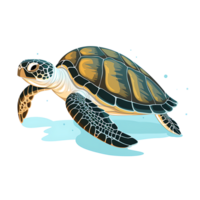 AI generated Serene Sea Turtle Swimming in Isolation Aquatic Wildlife Nature's Beauty in Marine Conservation, Generative Ai png