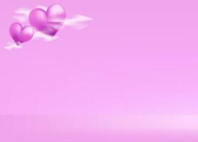 Floating realistic heart with purple background for mother day and valentine day,  editable scalable vector