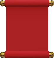 red and gold realistic scroll. chinese new year scroll vector