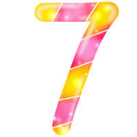 Number seven, 7 wordart candy png