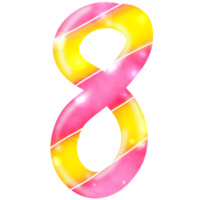 Number eight, 8 wordart candy png