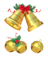 3D Rendering Christmas Bells Set png