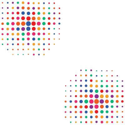Colorful spotted doodle circle textured background