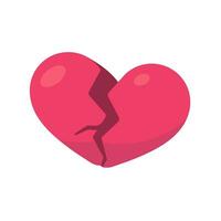 Broken heart. Pink Heart is heartbroken and hurt from divorce from her lover. vector