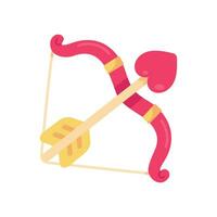 Bow with arrow as heart For shooting at couples to make them fall in love on Valentine's Day. vector