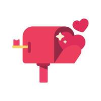 A mailbox with a red heart inside. The concept of sending love to each other vector
