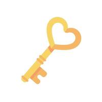 Pink heart lock with key for unlocking love feelings on Valentine's Day. vector