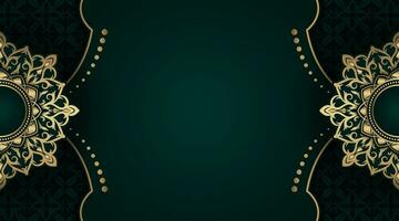 Green luxury background with mandala ornament vector