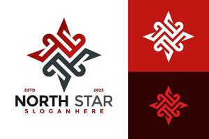 letra norte estrella logo diseño vector símbolo icono ilustración