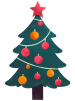 Colorful Christmas tree hand drawn style png