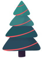 Colorful Christmas tree hand drawn style png