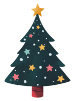 coloré Noël arbre main tiré style png