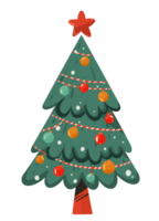 Colorful Christmas tree hand drawn style png