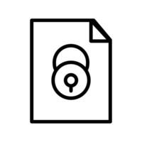 Vector line icon lock symbol indicates that the computer file is secure and protected. Attach the document to an email for sending and syncing purposes.