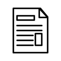 Vector line icon document used to represent a file in digital format. Article outline provided a structure for writing the research paper. Daily sheet contained data for the financial report.