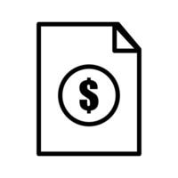 Vector line icon with dollar sign outlines the investment and growth management plan for the financial institution. Currency exchange process and the flow of money. Business contract outlines terms