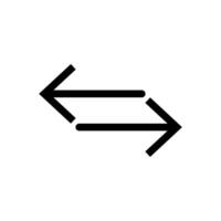 Vector line icon different direction arrow pointer graphic as a navigation element on your web page. Curved arrow vector symbolizes forward direction in business. Variation in orientation