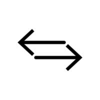 Vector line icon different direction arrow pointer graphic as a navigation element on your web page. Curved arrow vector symbolizes forward direction in business. Variation in orientation