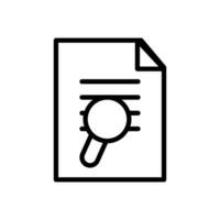 Vector line icon search thin outline symbol of a magnifying glass is perfect for search and find functions on a web page. Efficient management and quality control in the office.