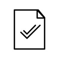 plano vector icono incluir símbolos tal como un portapapeles, papel. Lista de Verificación y documento icono elemento para eficiente oficina gestión. acuerdo documento con un caja. cuestionario con si
