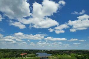 High Angle Footage of Caldecotte Lake Milton Keynes City of England, UK. photo