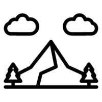 mountain line icon vector