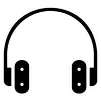 headphones glyph icon vector