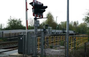 Local Train Station at Stewartby Village of Bedford City of England, April 22nd, 2023 photo