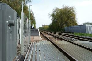 Local Train Station at Stewartby Village of Bedford City of England, April 22nd, 2023 photo