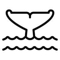 whale line icon vector