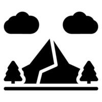 mountain glyph icon vector